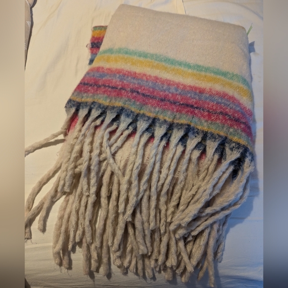Free People Skye Stripe Fringe Throw Blanket - Picture 5 of 8
